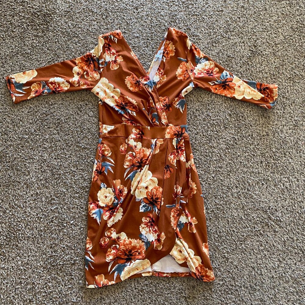 Orange Floral Dress